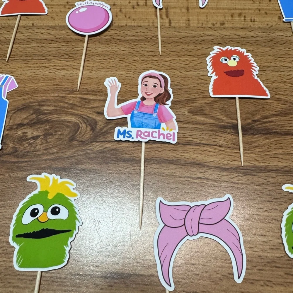 Ms Rachel themed birthday cupcake toppers